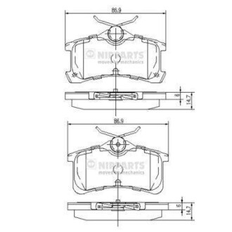 Гальмівні колодки дискові NIPPARTS J3612026