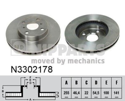 Гальмiвний диск NIPPARTS N3302178