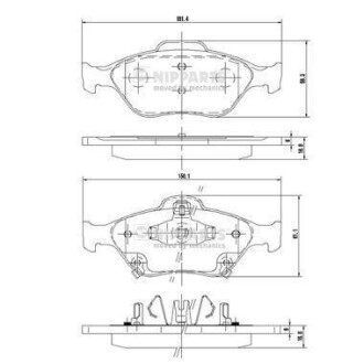 Гальмiвнi колодки дискові NIPPARTS N3602130 (фото 1)