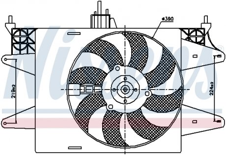 Вентилятор FIAT DOBLO (119, 223) (01-) (вир-во) NISSENS 85572 (фото 1)
