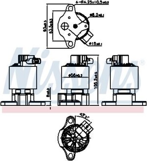 CITROEN клапан рециркуляції ВГ С4/С5 1,8-2,0 01- NISSENS 98206 (фото 1)