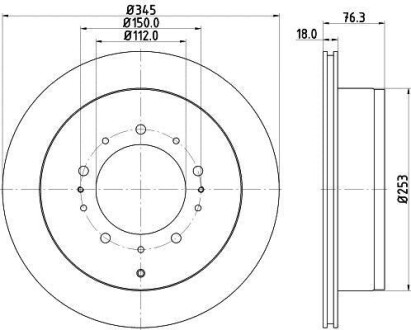 Диск тормозной задний Toyota Land Cruiser 4.5, 4.6, 4.7, 5.7 (08-) NISSHINBO ND1029K (фото 1)