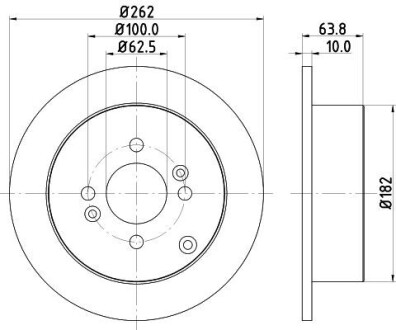 Диск тормозной задний Hyundai Accent, i20/ Kia Rio 1.4, 1.5, 1.6 (05-) NISSHINBO ND6064 (фото 1)