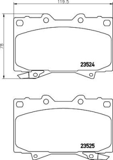 Гальмівні колодки TOYOTA Land Cruiser 4.2 D, 4.5i 24V 00 NISSHINBO NP1018SC (фото 1)