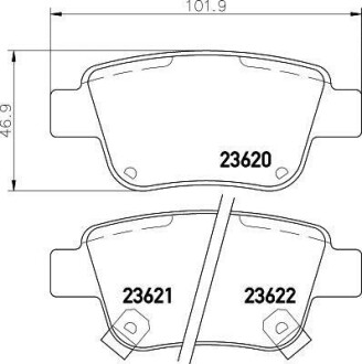 Гальмівні колодки TOYOTA Avensis/Corolla/Verso \'\'R \'\'>>06 NISSHINBO NP1031 (фото 1)