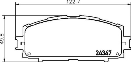 Колодки тормозные дисковые передние Toyota Prius Hybrid 1.8 (09-), Yaris 1.6 (08-13) NISSHINBO NP1053 (фото 1)