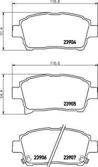 Гальмівні колодки TOYOTA Soluna/Yaris/Corolla \'\'F \'\'1.0i-1.5i \'\'>>05 NISSHINBO NP1054 (фото 1)