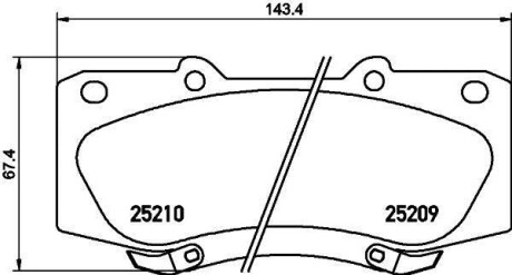 Колодки тормозные дисковые передние Toyota Hilux 2.5, 3.0, 4.0 (07-) NISSHINBO NP1069 (фото 1)