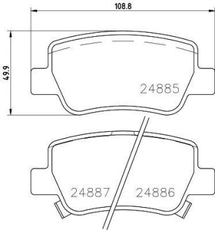 Колодки тормозные дисковые задние Toyota Avensis 1.6, 1.8, 2.0, 2.2 (08-) NISSHINBO NP1118 (фото 1)