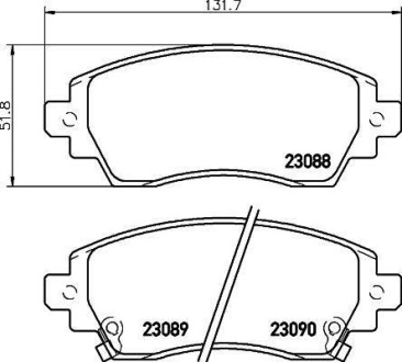 Колодки гальмівні дискові передние Toyota Corolla 1.4, 1.6, 2.0 (97-02) NISSHINBO NP1120