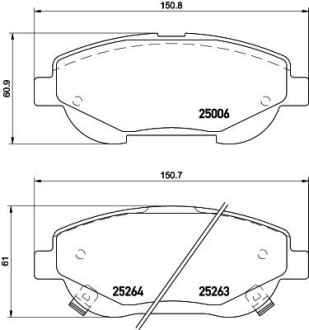 Колодкитормозныедисковые передние Toyota Avensis (08-) NISSHINBO NP1158 (фото 1)