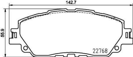 Гальмівні колодки TOYOTA, LEXUS ES (_Z10_), UX (_AA1_, _AH1_), CAMRY (_V7_, _VA7_, _VH7_), R NISSHINBO NP1167