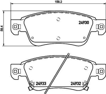 Колодки гальмівні дискові передние Infiniti FX37, FX50 3.7 (08-) NISSHINBO NP2056