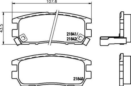 Колодки тормозные дисковые задние Mitsubishi Pajero II 2.6, 2.8, 3.0 (94-00) NISSHINBO NP3002 (фото 1)