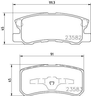 Гальмівні колодки CITROEN/DODGE/HYUNDAI/JEEP/MITSUBISHI/PEUGEOT "R "90>> NISSHINBO NP3004 (фото 1)