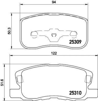 Колодки гальмівні дискові передні Mitsubishi Colt 1.1, 1.3, 1.5 (04-12) NISSHINBO NP3020