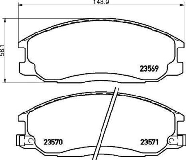 Колодки тормозные дисковые передние Hyundai Santa Fe 01-06)/Ssang Yong Actyon, Kyron, Rexton 2.0, 2.4, 2.7 (05-) NISSHINBO NP6007