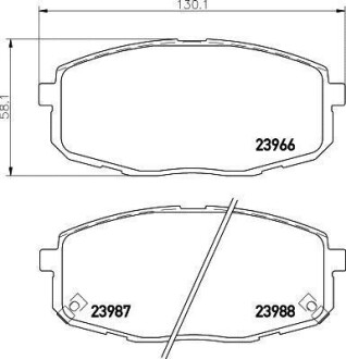 Колодки тормозные дисковые передние Hyundai i30/Kia Ceed 1.4, 1.6, 2.0 (07-) NISSHINBO NP6023 (фото 1)