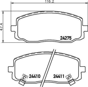 Гальмівні колодки HYUNDAI/KIA i10/Picanto \'\'F "04>> NISSHINBO NP6024 (фото 1)