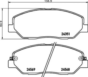 Колодки тормозные дисковые передние Hyundai Santa Fe 2.0, 2.2 (12-) NISSHINBO NP6030 (фото 1)