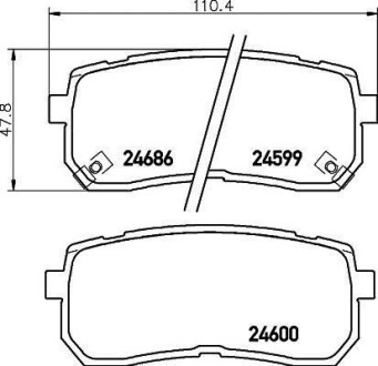 Гальмівні колодки HYUNDAI/KIA H-1 Cargo (TQ); H-1 Travel (TQ); ix55; CARNIVAL / GRAND CARNIV NISSHINBO NP6033 (фото 1)