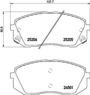 Гальмівні колодки HYUNDAI/KIA ix35/i40/Sportage "F "08>> NISSHINBO NP6034