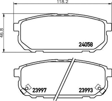 Колодкитормозныедисковые задние Kia Sorento (02-11) NISSHINBO NP6052 (фото 1)