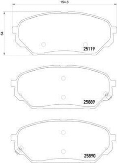 Колодки тормозные дисковые передние Hyundai ix55 3.0, 3.8 (08-) NISSHINBO NP6086 (фото 1)