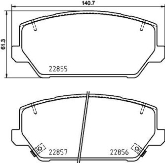 Комплект тормозных колодокHYUNDAI;KIA GRANDEUR (IG),i30 (PDE, PD, PDEN),i30 FASTBACK (PDE, PDEN);K5 NISSHINBO NP6152