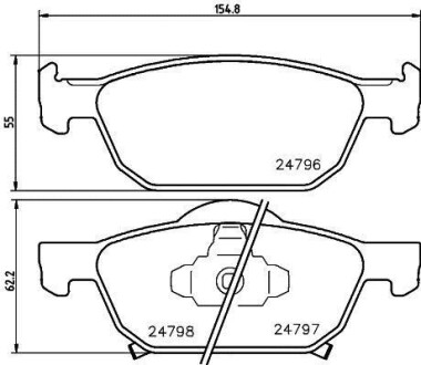 Колодки гальмівні дискові передні Honda Cicic IX 1.6, 1.8, 2., 2.2 (12-), Accord VIII 2.0, 2.4 (08-) NISSHINBO NP8018