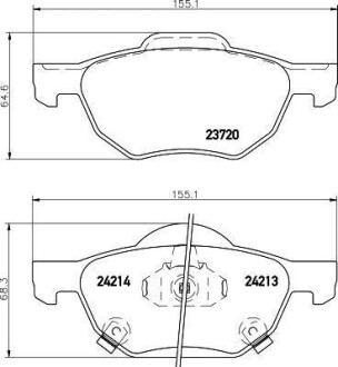 Колодки гальмівні дискові передні Honda Accord VII 2.0, 2.4 (03-08) NISSHINBO NP8030