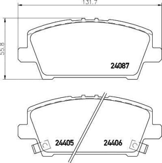 Колодки тормозные дисковые передние Honda Civic 1.4, 1.6, 1.8, 2.0 (05-) NISSHINBO NP8042 (фото 1)