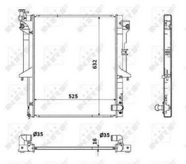 Радиатор охлаждения MITSUBISHI L200 2.5D 06- NRF 53907