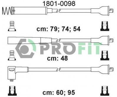 Комплект кабелів високовольтних PROFIT 1801-0098 (фото 1)