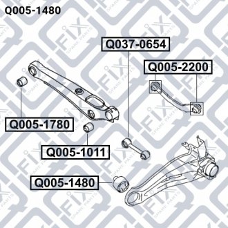 Сайлентблок задн. повздовжн. важіля Q-fix Q0051480