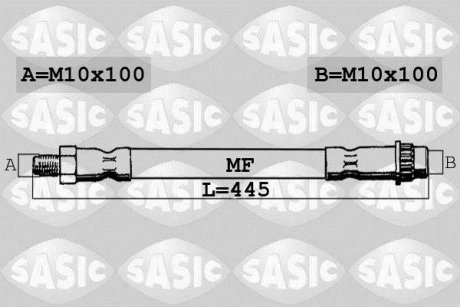 Шланг торм. передний SASIC 6600031 (фото 1)
