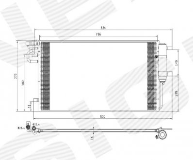 Радіатор кондиціонера FORD C-MAX, 10.14 - 19 Signeda RC940764