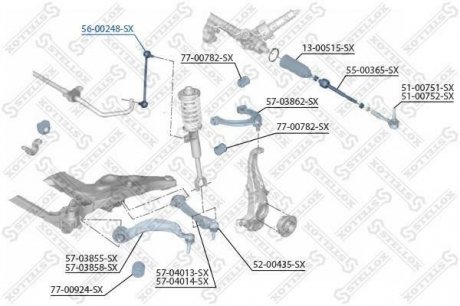 Тяга стабилизатора переднего / BMW 7 4.0-5.0i/3.0D 08> STELLOX 56-00248-SX (фото 1)