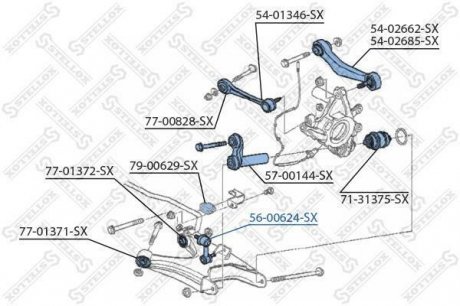 56-00624-SX STELLOX Тяга стабилизатора заднего / BMW E38 93-01