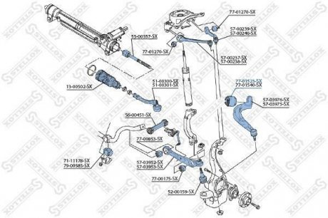 Сайлентблок переднего нижнего заднего рычага / Audi A4/S4/Allroad/A5/Q5 08> STELLOX 77-01523-SX (фото 1)