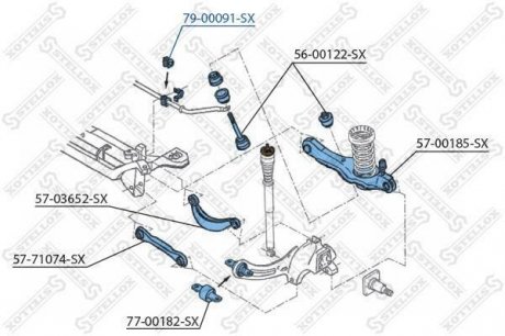 Втулка. стабилизатора Ford Focus 1 4-2 0/1 8TDDi 98>задн STELLOX 79-00091-SX (фото 1)