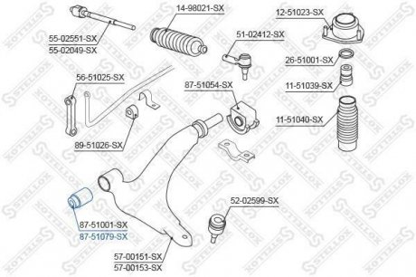 87-51079-SX STELLOX Сайлентблок рычага пер. / Hyundai Atos 01-03