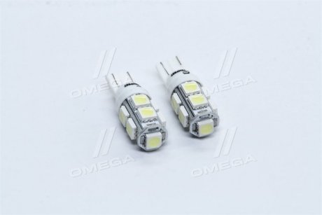 Лампа LED б / ц габарит і панель приладів T10 9SMD W5W 12V WHITE 2шт. блістер <> TEMPEST TP-215T10-12V (фото 1)
