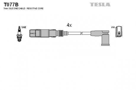 Комплект кабелiв запалювання TESLA T077B (фото 1)