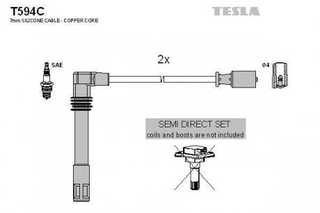 Комплект кабелів високовольтних TESLA T594C (фото 1)