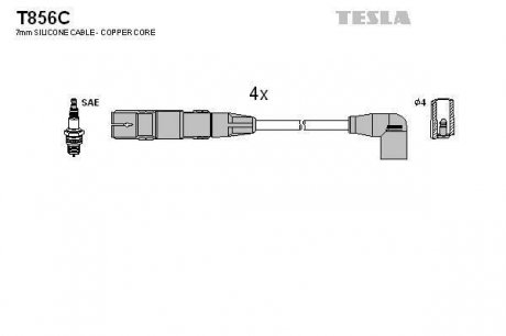 Комплект кабелiв запалювання TESLA T856C