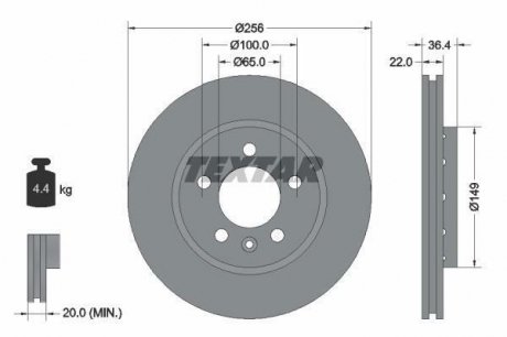 Тормозной диск PRO TEXTAR 92098603 (фото 1)