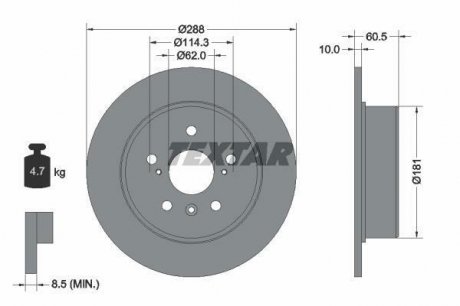 Тормозной диск PRO TEXTAR 92174903 (фото 1)