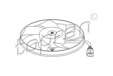 Вентилятор охолодження радіатора 295мм 200Вт TOPRAN 111285