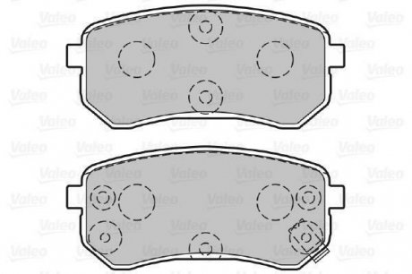Гальмівні колодки дискові HYUNDAI/KIA i10/Picanto "1,0-1,2 "R "04-17 Valeo 301706 (фото 1)